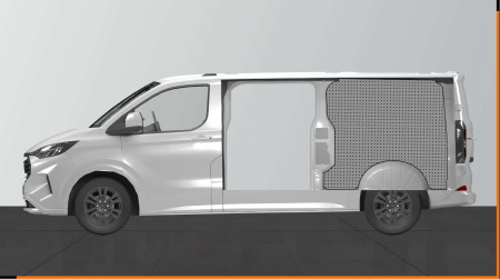 Työkalutaulu oikealle taakse Ford Customiin & VW Transporter T7 L2H1