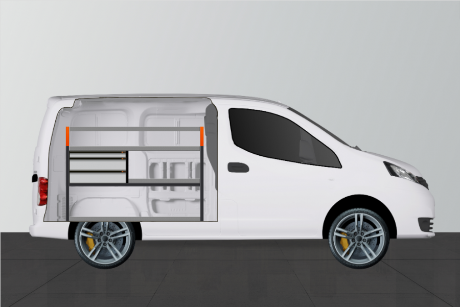 V-LS3 Kalustesarja autoon Nissan NV200 | Work System