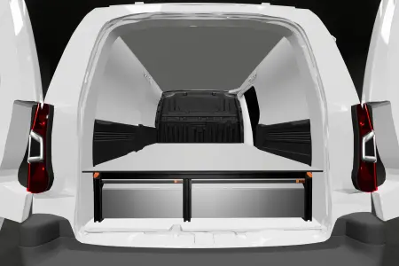 Dubbelgolv H:272mm 3-lådor till Berlingo, Combo, Doblo Partner & Proace City L2 med standardvägg
