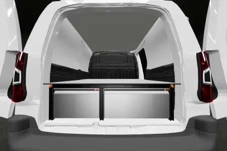 Dubbelgolv H:342mm 3-lådor till Berlingo, Combo, Doblo Partner & Proace City L2 med standardvägg